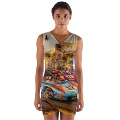 Racing Wrap Front Bodycon Dress by ArtworkByPatrick