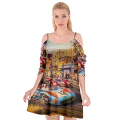 Racing Cutout Spaghetti Strap Chiffon Dress by ArtworkByPatrick