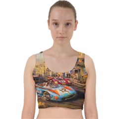 Racing Velvet Racer Back Crop Top by ArtworkByPatrick