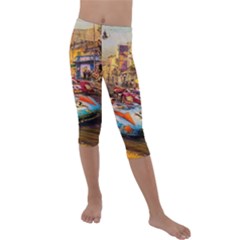 Racing Kids  Lightweight Velour Capri Leggings  by ArtworkByPatrick