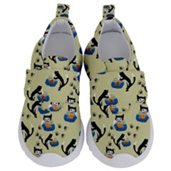 Cat And Fishbowl Kids  Velcro No Lace Shoes by bloomingvinedesign