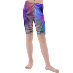 Rays Colorful Laser Ray Light Kids  Mid Length Swim Shorts by Bajindul