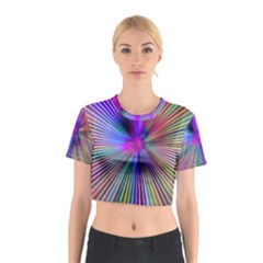 Rays Colorful Laser Ray Light Cotton Crop Top by Bajindul