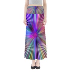 Rays Colorful Laser Ray Light Full Length Maxi Skirt by Bajindul