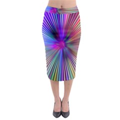 Rays Colorful Laser Ray Light Midi Pencil Skirt by Bajindul