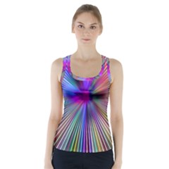 Rays Colorful Laser Ray Light Racer Back Sports Top by Bajindul