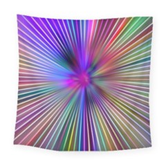 Rays Colorful Laser Ray Light Square Tapestry (large)