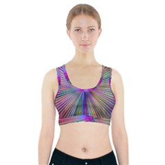 Rays Colorful Laser Ray Light Sports Bra With Pocket by Bajindul