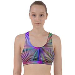 Rays Colorful Laser Ray Light Back Weave Sports Bra by Bajindul