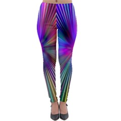 Rays Colorful Laser Ray Light Lightweight Velour Leggings by Bajindul