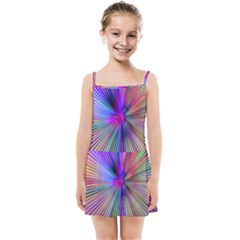 Rays Colorful Laser Ray Light Kids  Summer Sun Dress by Bajindul