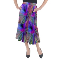 Rays Colorful Laser Ray Light Midi Mermaid Skirt by Bajindul