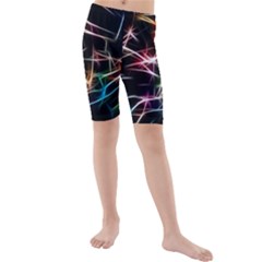 Lights Star Sky Graphic Night Kids  Mid Length Swim Shorts by HermanTelo