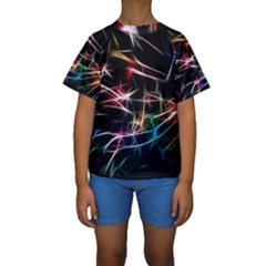 Lights Star Sky Graphic Night Kids  Short Sleeve Swimwear by HermanTelo