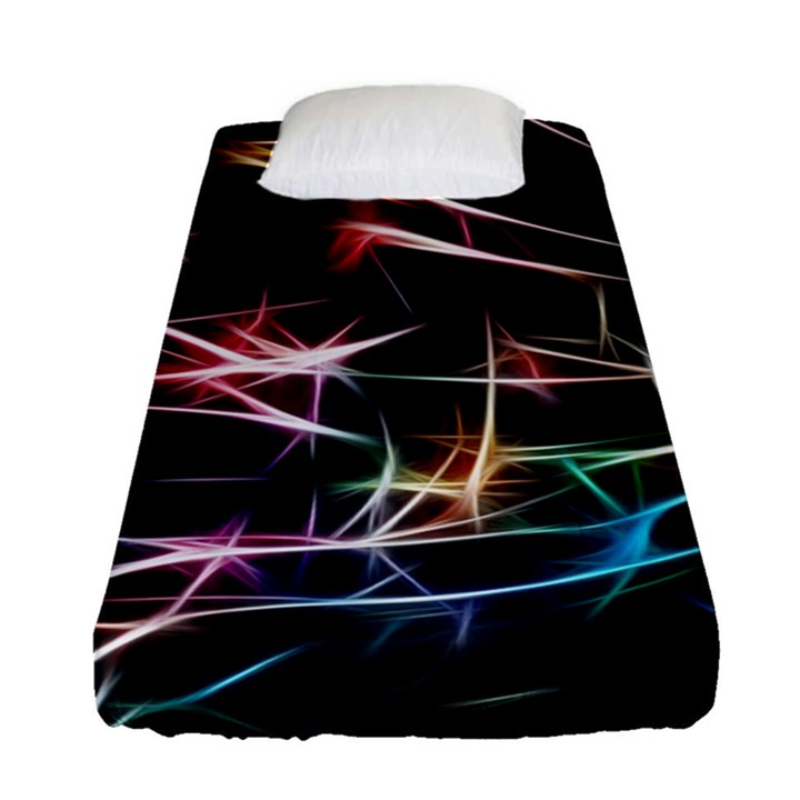 Lights Star Sky Graphic Night Fitted Sheet (Single Size)