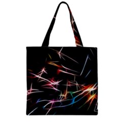 Lights Star Sky Graphic Night Zipper Grocery Tote Bag by HermanTelo