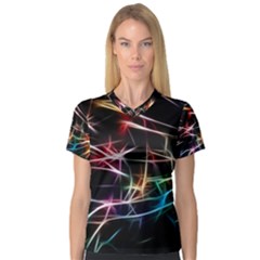 Lights Star Sky Graphic Night V-neck Sport Mesh Tee