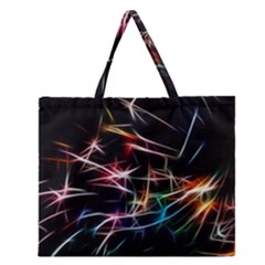 Lights Star Sky Graphic Night Zipper Large Tote Bag