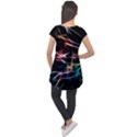 Lights Star Sky Graphic Night Cap Sleeve High Low Top View2