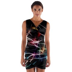 Lights Star Sky Graphic Night Wrap Front Bodycon Dress