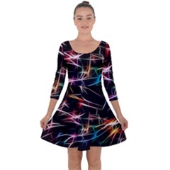 Lights Star Sky Graphic Night Quarter Sleeve Skater Dress