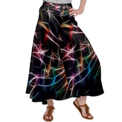 Lights Star Sky Graphic Night Satin Palazzo Pants