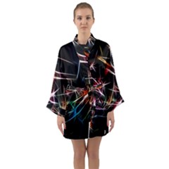 Lights Star Sky Graphic Night Long Sleeve Satin Kimono