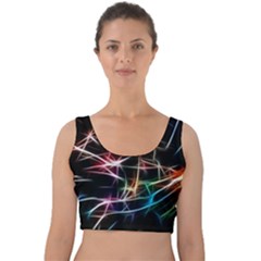 Lights Star Sky Graphic Night Velvet Crop Top