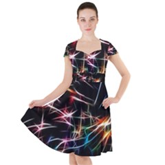 Lights Star Sky Graphic Night Cap Sleeve Midi Dress