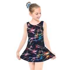 Lights Star Sky Graphic Night Kids  Skater Dress Swimsuit by HermanTelo