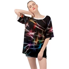 Lights Star Sky Graphic Night Oversized Chiffon Top by HermanTelo