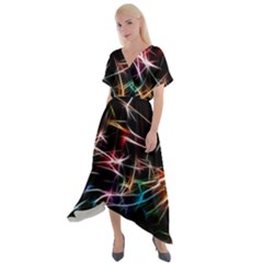 Lights Star Sky Graphic Night Cross Front Sharkbite Hem Maxi Dress