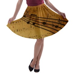 Background Music A-line Skater Skirt by Mariart