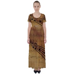 Background Music High Waist Short Sleeve Maxi Dress