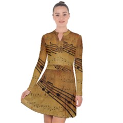 Background Music Long Sleeve Panel Dress by Mariart