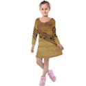 Background Music Kids  Long Sleeve Velvet Dress View1