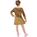 Background Music Kids  Long Sleeve Velvet Dress View2