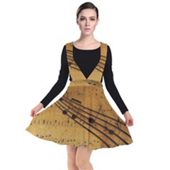 Background Music Plunge Pinafore Dress