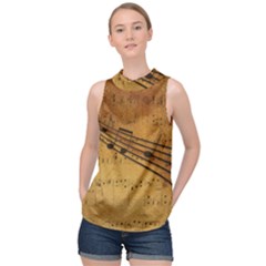 Background Music High Neck Satin Top