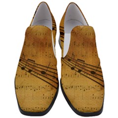 Background Music Women Slip On Heel Loafers