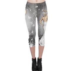 Wonderful Fairy With Butterflies And Dragonfly Capri Leggings  by FantasyWorld7