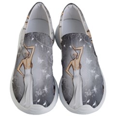 Wonderful Fairy With Butterflies And Dragonfly Women s Lightweight Slip Ons by FantasyWorld7