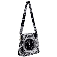 Clock Face 5 Zipper Messenger Bag