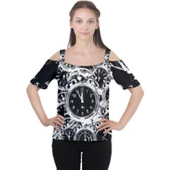 Clock Face 5 Cutout Shoulder Tee