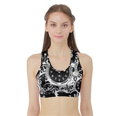 Clock Face 5 Sports Bra With Border