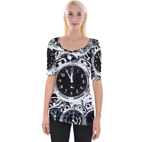 Clock Face 5 Wide Neckline Tee by impacteesstreetwearten