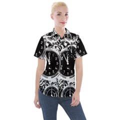 Clock Face 5 Women s Short Sleeve Pocket Shirt