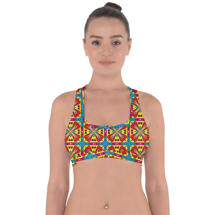 Seamless Cross Back Hipster Bikini Top 