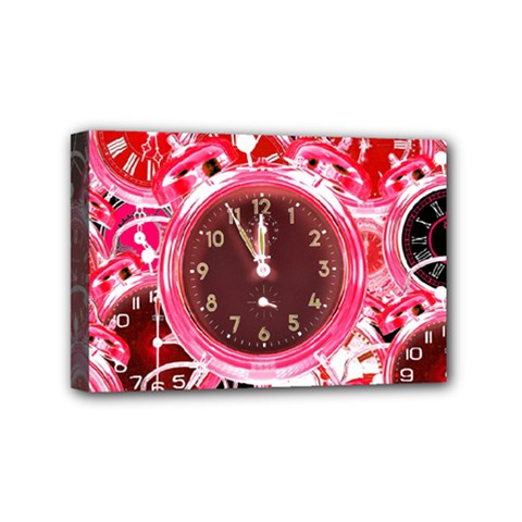 Clock Face 4 Mini Canvas 6  X 4  (stretched) by impacteesstreetwearten