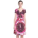 Clock Face 4 Short Sleeve Front Wrap Dress View1